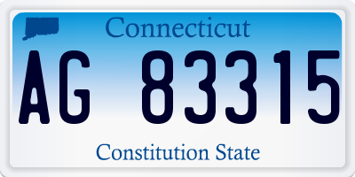 CT license plate AG83315