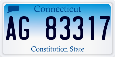 CT license plate AG83317