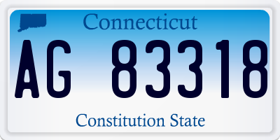 CT license plate AG83318