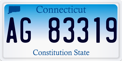 CT license plate AG83319
