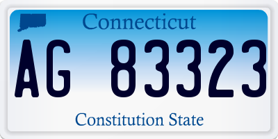 CT license plate AG83323