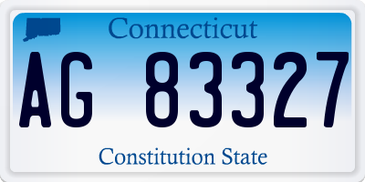 CT license plate AG83327