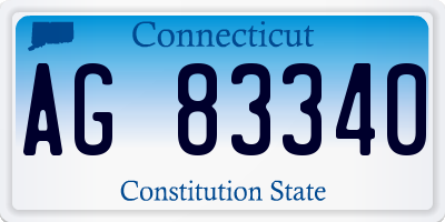 CT license plate AG83340