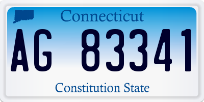 CT license plate AG83341