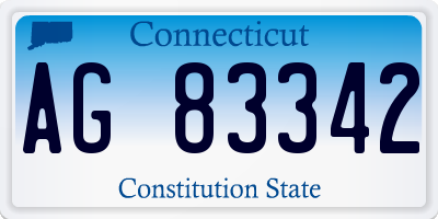 CT license plate AG83342