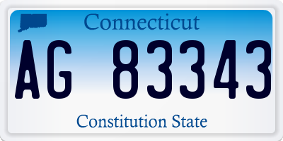 CT license plate AG83343