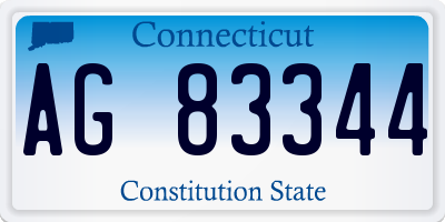 CT license plate AG83344