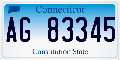 CT license plate AG83345