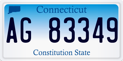 CT license plate AG83349