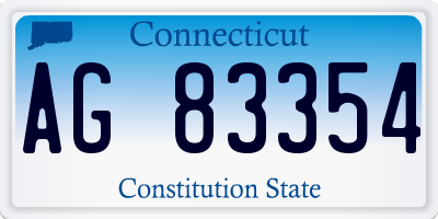 CT license plate AG83354