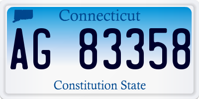 CT license plate AG83358
