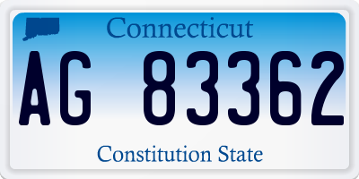CT license plate AG83362