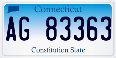 CT license plate AG83363
