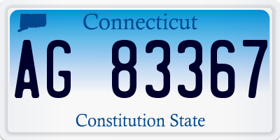 CT license plate AG83367