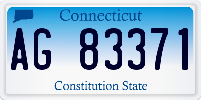 CT license plate AG83371