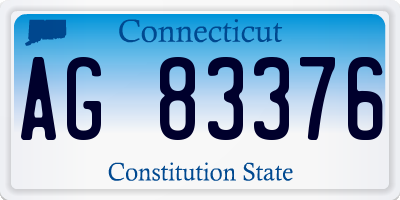 CT license plate AG83376