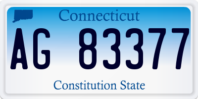 CT license plate AG83377