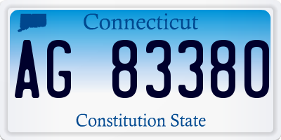 CT license plate AG83380