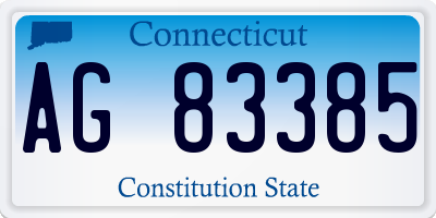 CT license plate AG83385