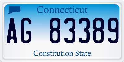 CT license plate AG83389