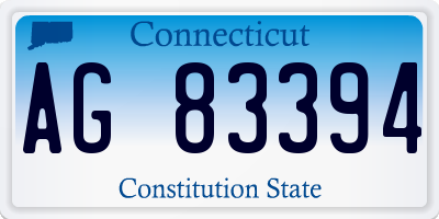CT license plate AG83394