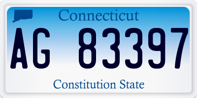 CT license plate AG83397