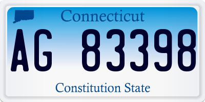 CT license plate AG83398