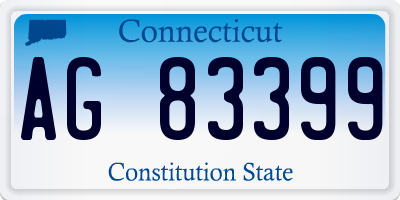 CT license plate AG83399
