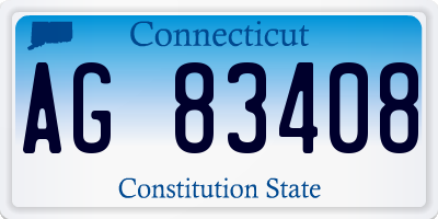 CT license plate AG83408