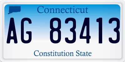 CT license plate AG83413