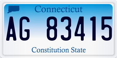 CT license plate AG83415