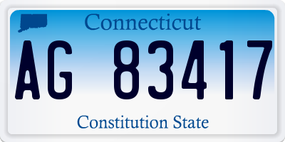CT license plate AG83417