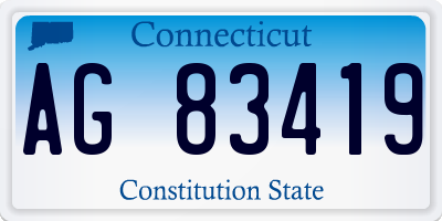 CT license plate AG83419