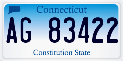 CT license plate AG83422