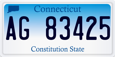 CT license plate AG83425