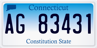CT license plate AG83431