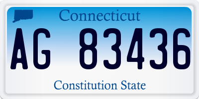 CT license plate AG83436