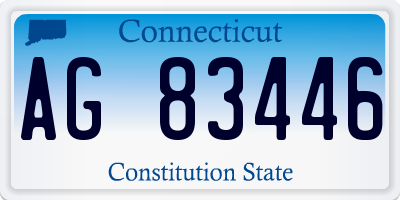 CT license plate AG83446