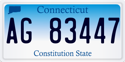 CT license plate AG83447
