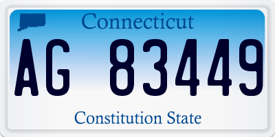 CT license plate AG83449
