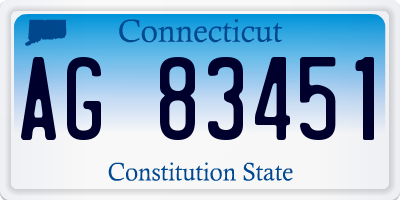 CT license plate AG83451