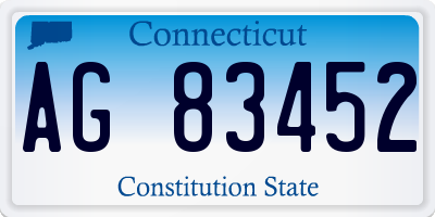 CT license plate AG83452