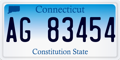 CT license plate AG83454