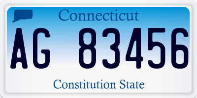 CT license plate AG83456