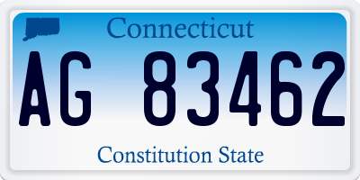 CT license plate AG83462