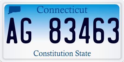 CT license plate AG83463