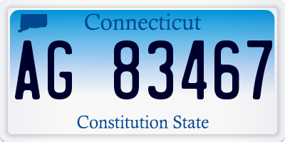 CT license plate AG83467
