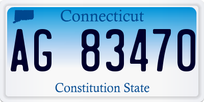 CT license plate AG83470