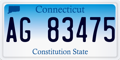 CT license plate AG83475
