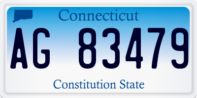CT license plate AG83479